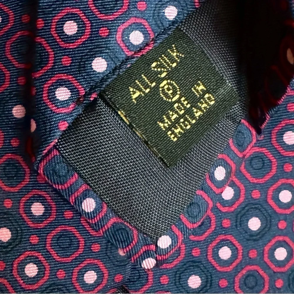 JAMES FISHER London Classic Purple Silk Polka Dot Tie